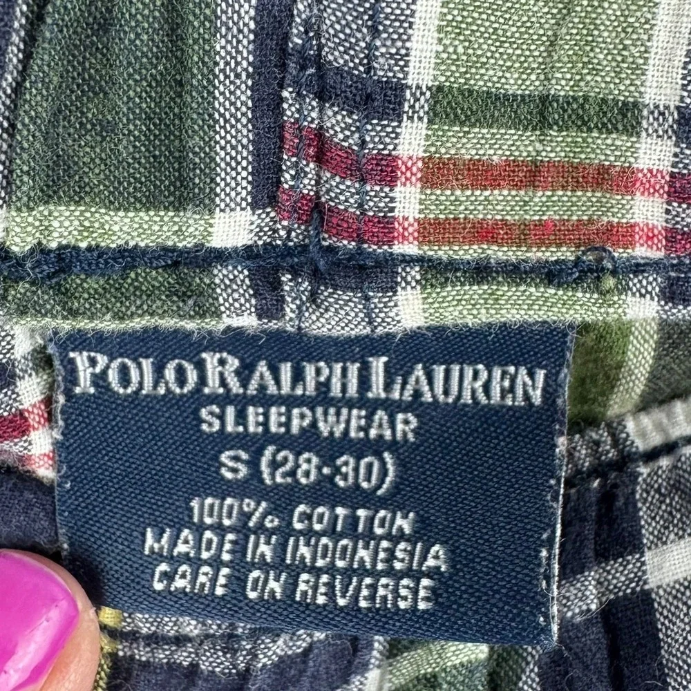 Polo Ralph Lauren Men's Small Plaid Sleep Shorts Cotton Sleepwear